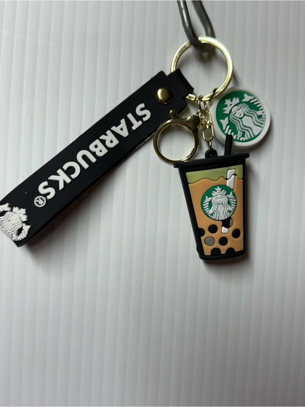 Starbucks Black & Green Bubble Tea Keychain - Bag Charm
